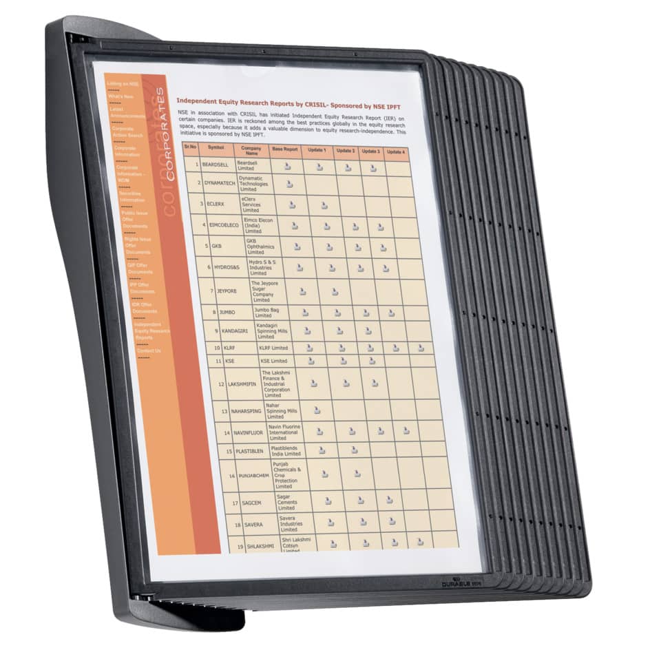 Leggio da parete DURABLE SHERPA® STYLE WALL 10 pannelli A4 nero 585401