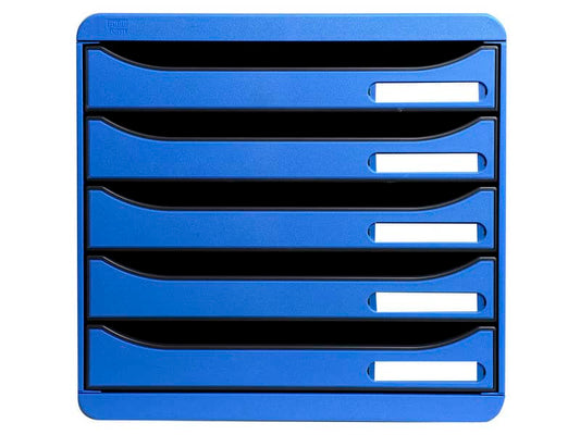 Cassettiera Exacompta BIG-BOX PLUS Classic blu ghiaccio - 5 cassetti 27,8x34,7x27,1 cm - 309779D