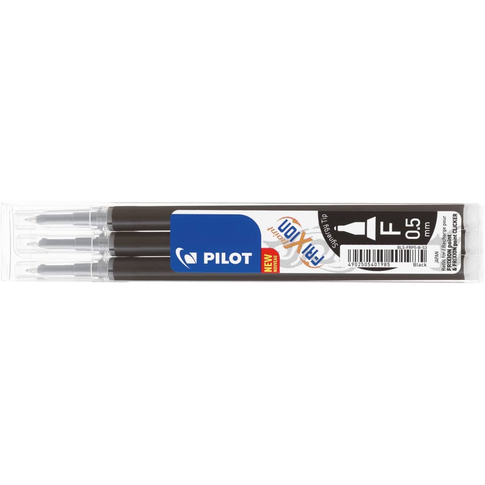 Refill sfera Pilot Frixion Point Clicker  0,5 mm nero set da 3 - 006420