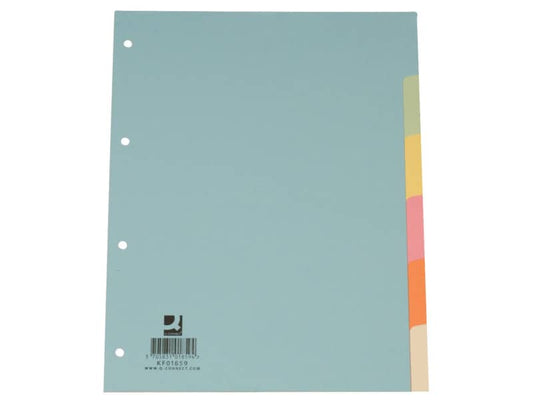 Divisori colorati Q-Connect assortiti 22,3x29,7 cm cartoncino manilla 6 fogli KF01859