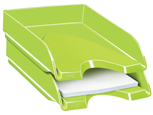 Vaschetta portacorrispondenza CepPro Gloss CEP in polistirolo impilabile verde anice 25,7x24,8x6,6 cm 1002000301