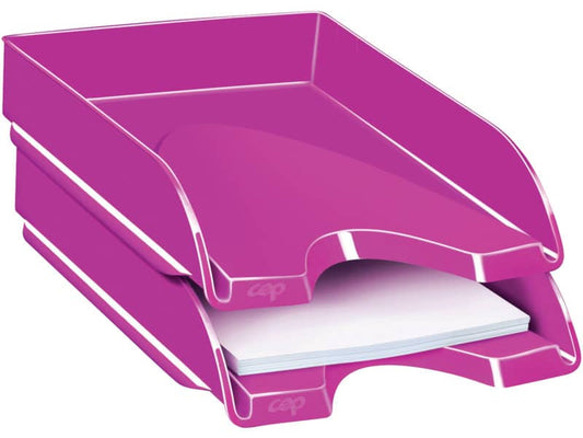 Vaschetta portacorrispondenza CepPro Gloss CEP in polistirene impilabile rosa 25,7x24,8x6,6 cm - 1002000371