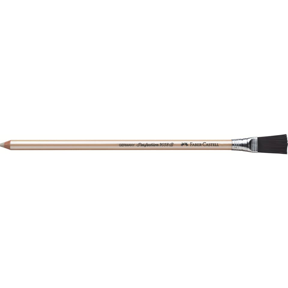 Gomma a penna Faber-Castell Perfection 7058-B con spazzolino per dattilo bianca 185800