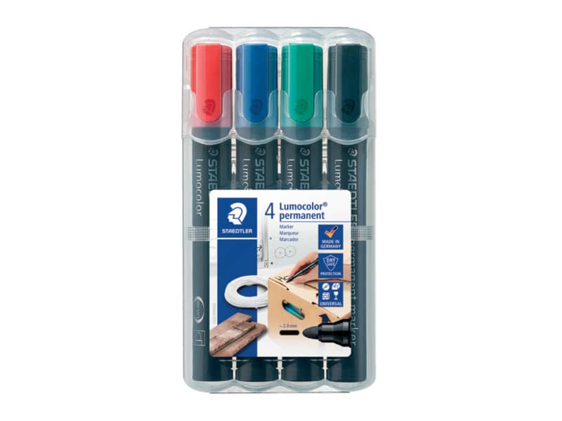 Marcatori permanente punta tonda Staedtler Lumocolor permanent marker 352 assortiti  astuccio da 4 pezzi - 352 WP4