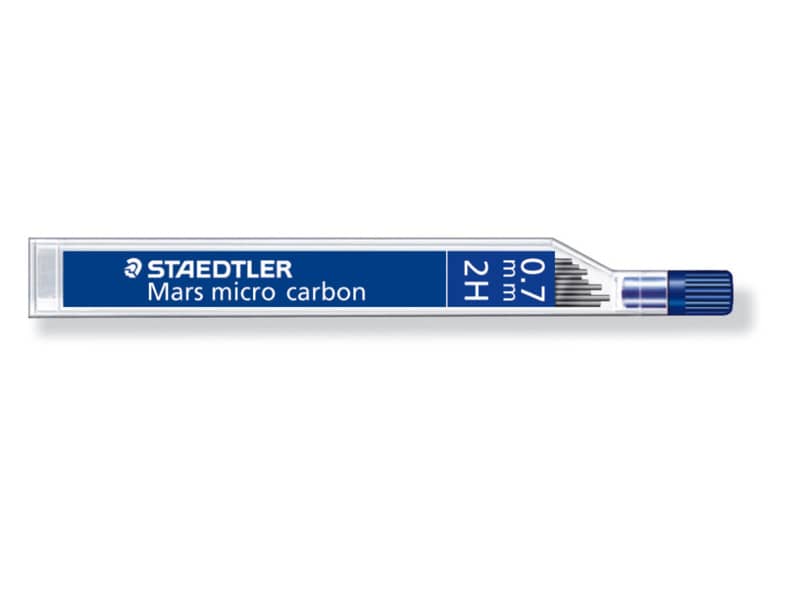 Mine sottili Staedtler Mars micro carbon 250 2H 0,7 mm confezione da 12 pezzi - 250 07-2H