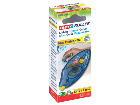 Colle roller tesa non permanente monouso ecoLogo® 8,4 mm x 8,5 m trasparente - 59190-00005-03