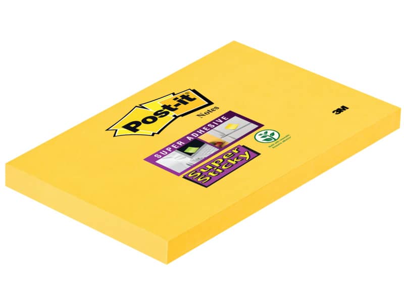 Foglietti riposizionabili Post-it® Super Sticky Notes 76x124 mm 90 ff giallo oro - 655-S