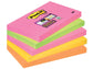 Foglietti riposizionabili Post-it® Super Sticky Cape Town 76x127 mm assortiti conf. 5 blocchetti da 90 ff - 655S-N