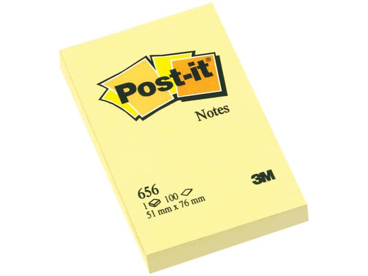 Foglietti riposizionabili classici Post-it® Notes 51x76 mm 100 ff Giallo Canary™  conf. da 12 - 656