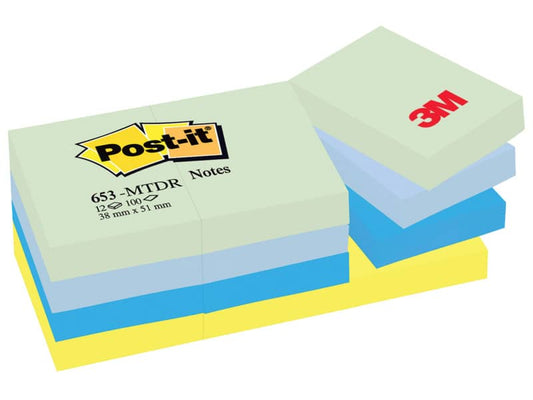 Foglietti riposizionabili Post-it® Notes Dream 51x38 mm neon assortiti conf. 12 bloc. da 100 ff - 653-MTDR