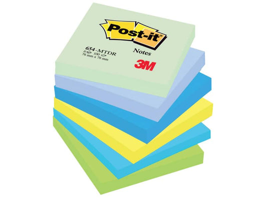 Foglietti riposizionabili Post-it® Notes Dream 76x76 mm neon assortiti conf. 6 bloc. da 100 ff - 654-MTDR