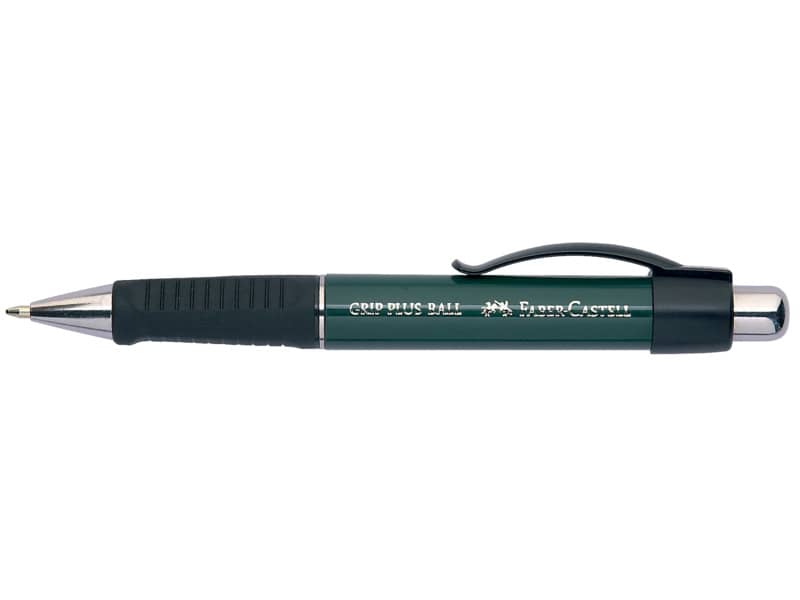 Penna a sfera a scatto Faber-Castell Grip Plus Metallic M verde metallizzato 140700