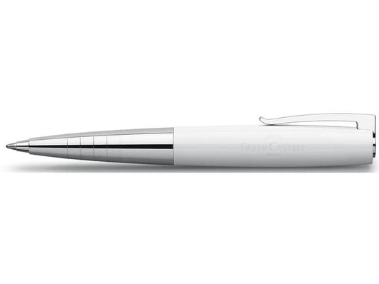 Penna a sfera Faber-Castell Loom Piano B fusto finiture resina bianca 149311
