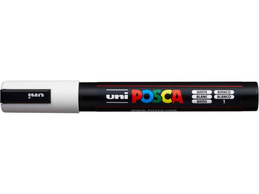 Marcatore a tempera POSCA Uni-Ball punta tonda 1,8-2,5 mm bianco M PC5M BI
