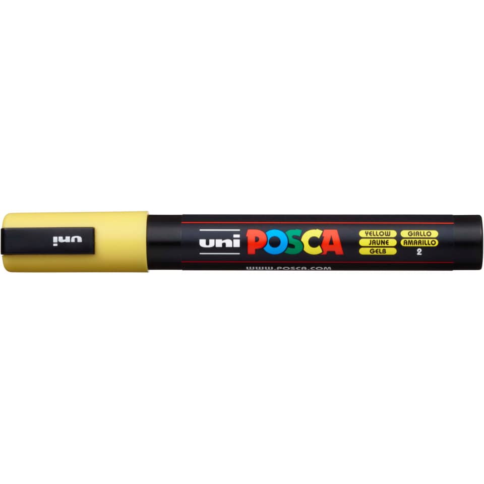 Marcatore a tempera POSCA Uni-Ball punta tonda 1,8-2,5 mm giallo M PC5M G