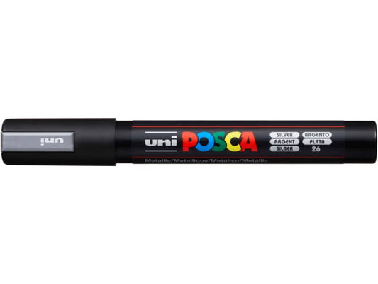 Marcatore a tempera POSCA Uni-Ball punta tonda 1,8-2,5 mm argento M PC5M ARG