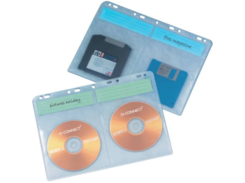 Buste porta CD Q-Connect Blinder Sheets A4 per 4 CD/DVD trasparente conf. da 10 - KF02203