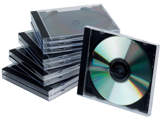 Porta CD/DVD Q-Connect Jewel case standard sp. 10 mm nero/trasparente conf. 10 pezzi - KF02209