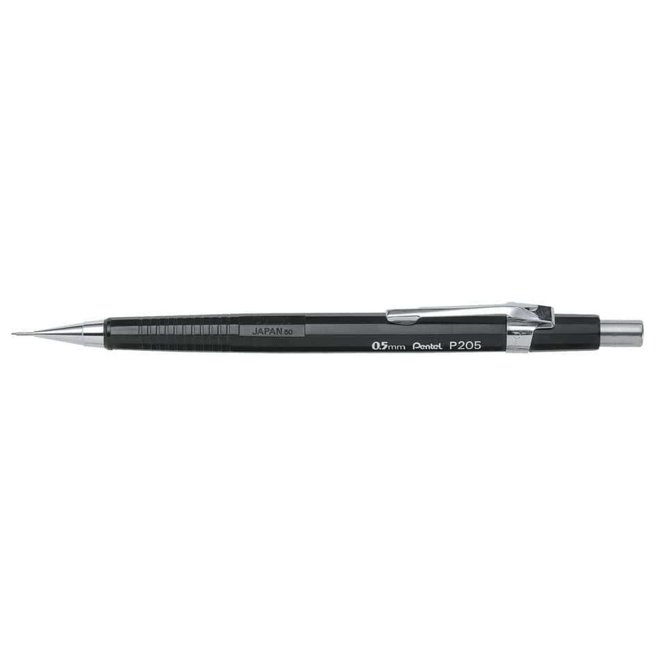 Portamine Pentel Sharp P200 fisso da 4 mm - mina 0,5 mm HB fusto nero P205-A