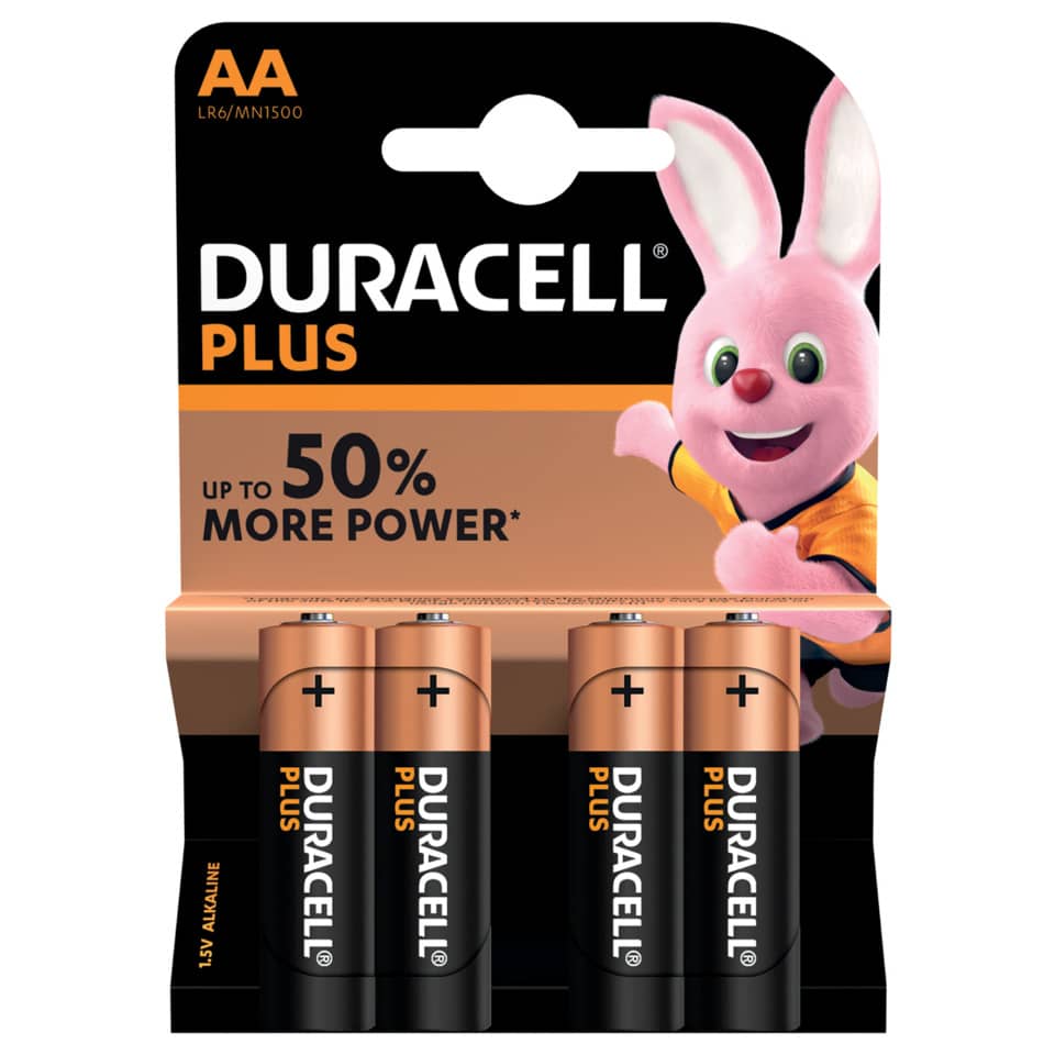 Batterie alcaline Duracell Plus Power Stilo 1500 mAh AA conf. da 4 - DU0100