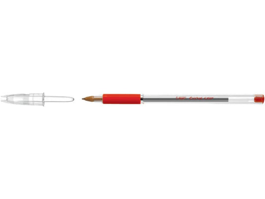 Penna a sfera BIC Cristal Grip M 1 mm rosso Conf. 20 pezzi - 802803