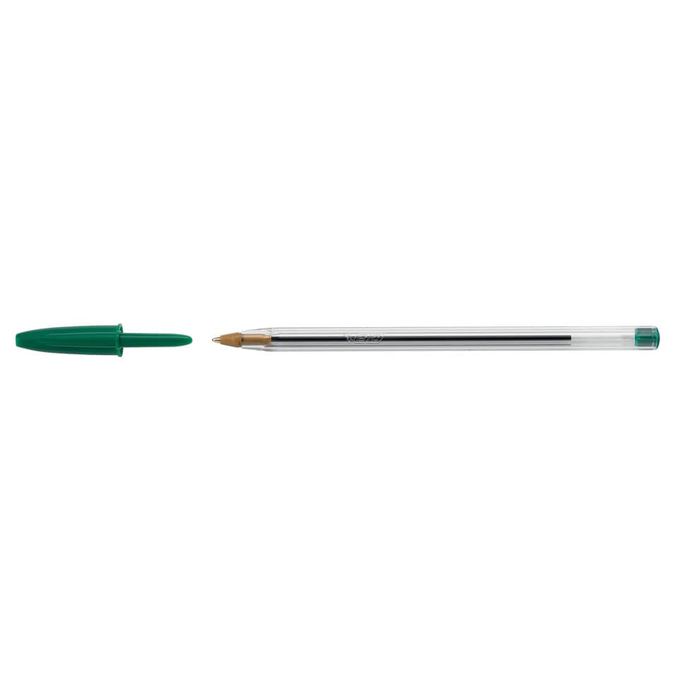 Penna a sfera BIC Cristal M 1 mm verde  Conf. 50 pezzi - 8373629