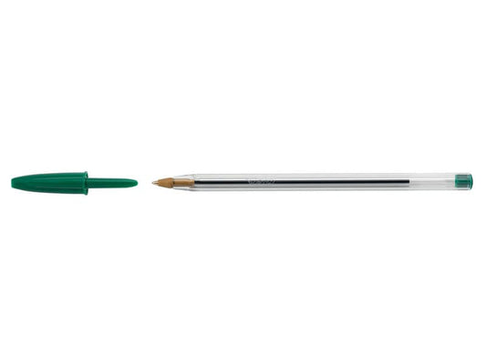 Penna a sfera BIC Cristal M 1 mm verde Conf. 50 pezzi - 8373629