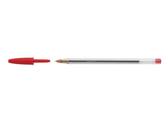 Penna a sfera BIC Cristal M 1 mm rosso  Conf. 50 pezzi - 8373619