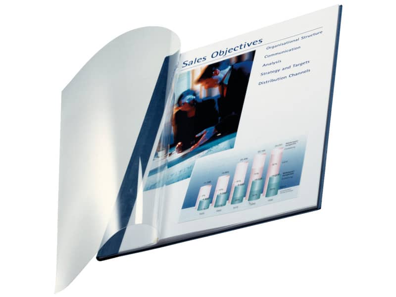 Copertina flessibile max 36-70 fogli Leitz impressBIND in PPL con dorso da 7 mm A4 blu  conf. da 10 - 73990035