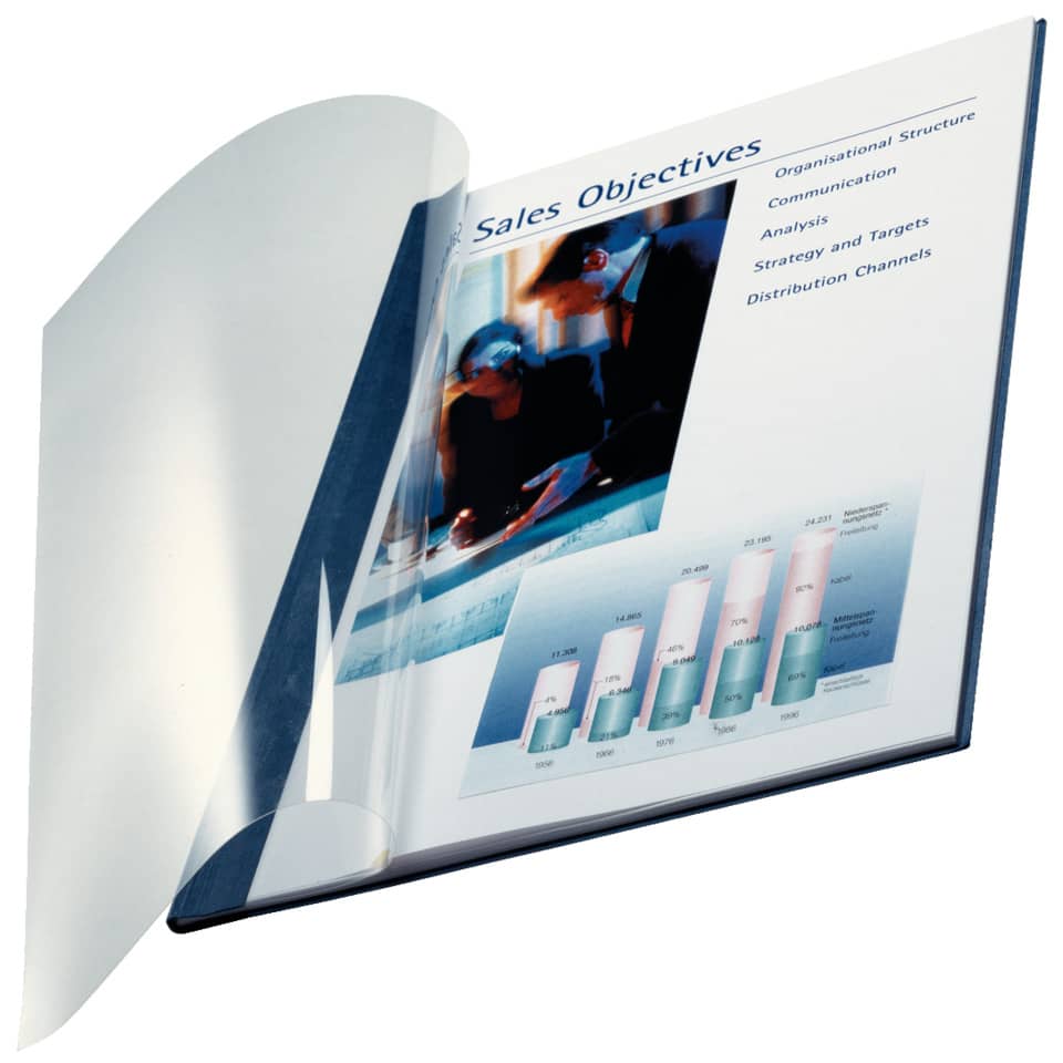 Copertina flessibile max 36-70 fogli Leitz impressBIND in PPL con dorso da 7 mm A4 blu  conf. da 10 - 73990035