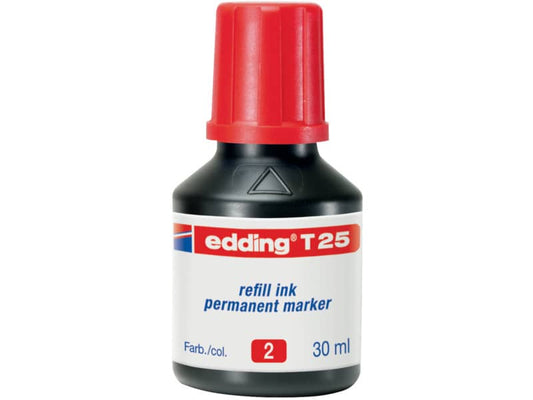 Inchiostro permanente per ricarica edding T 25 rosso - 30 ml 4-T25002