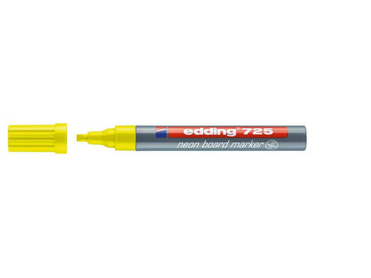 Marcatore Neon per lavagne edding 725 punta scalpello 2-5 mm giallo fluorescente - 4-725065