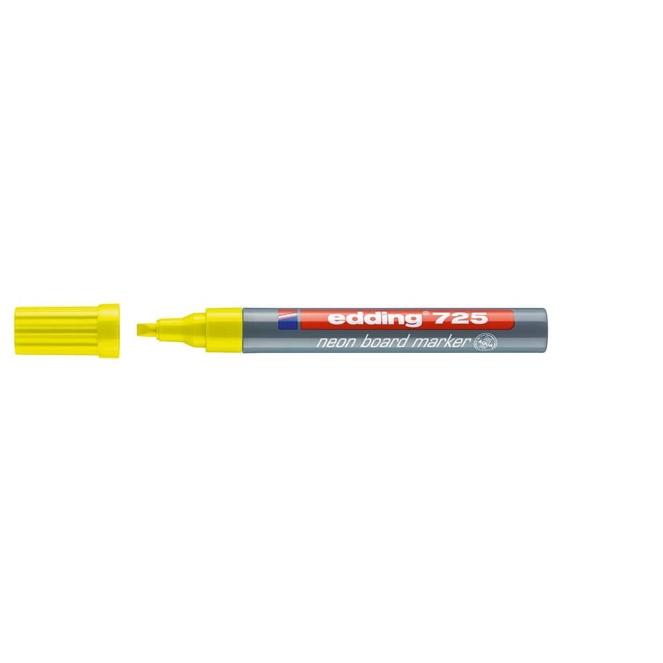 Marcatore Neon per lavagne edding 725 punta scalpello 2-5 mm giallo fluorescente - 4-725065
