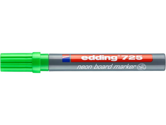 Marcatore Neon per lavagne edding 725 punta scalpello 2-5 mm verde fluorescente - 4-725064