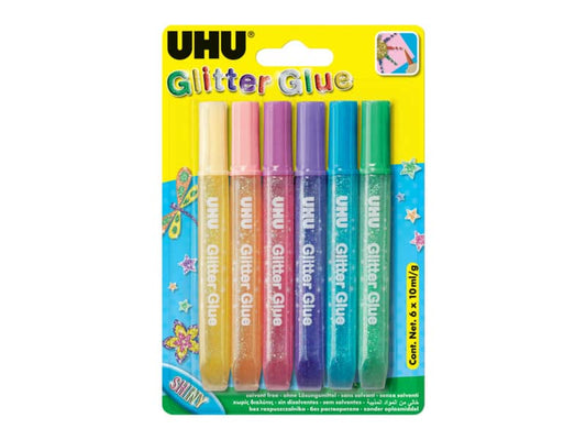 Colla glitter Uhu Shiny 10 ml Conf. 6 pezzi - D1641