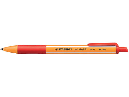 Penna a sfera a scatto Stabilo Pointball  0,5 mm rosso 6030/40