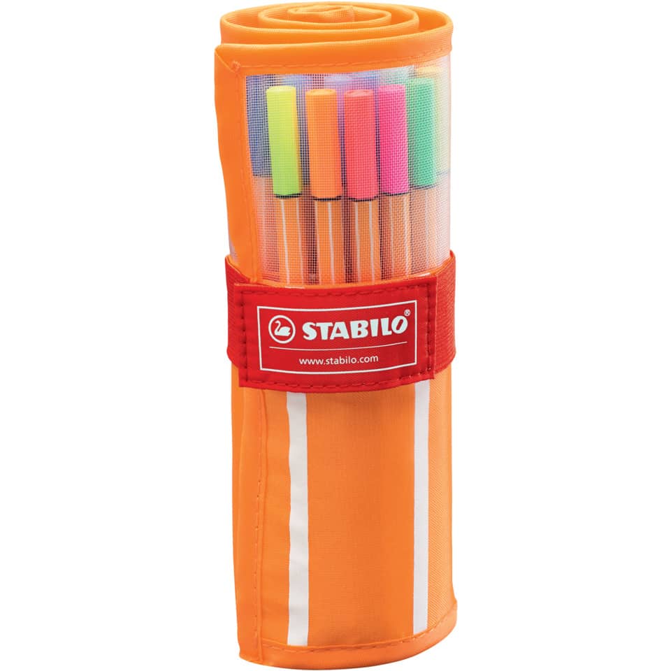 Fineliner Stabilo Point 88 0,4 mm assortiti 25 colori standard + 5 Neon rotolo da 30 - 8830-2