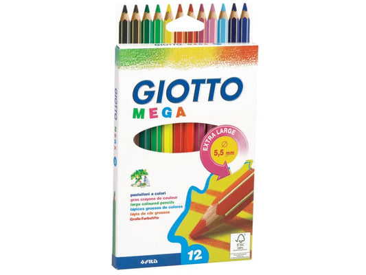 Matite colorate GIOTTO Mega assortiti astuccio da 12 - 225600