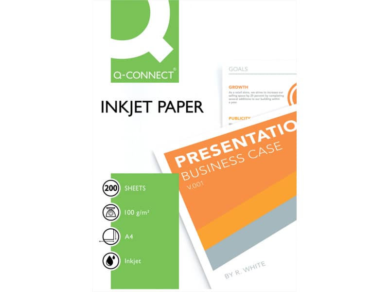 Carta stampa Premium Inkjet Q-Connect A4 bianco 100 g/m² conf. da 200 fogli - KF01553