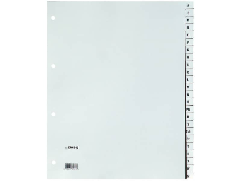 Divisori alfabetici Q-Connect A-Z 24,5x29,7 cm grigio 24 pagine KF01843