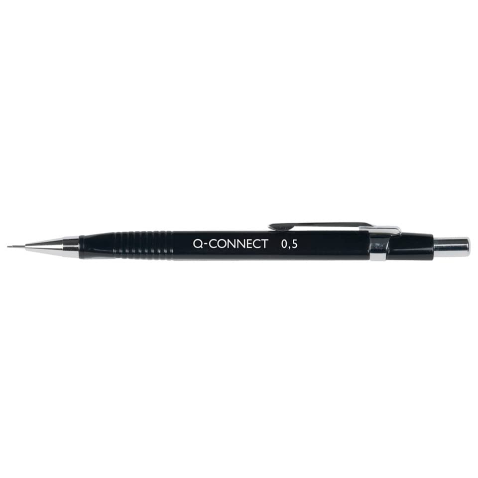 Matita meccanica a mine Q-Connect 0,5 mm con clip e pulsante in metallo conf. 10 pezzi - KF01937