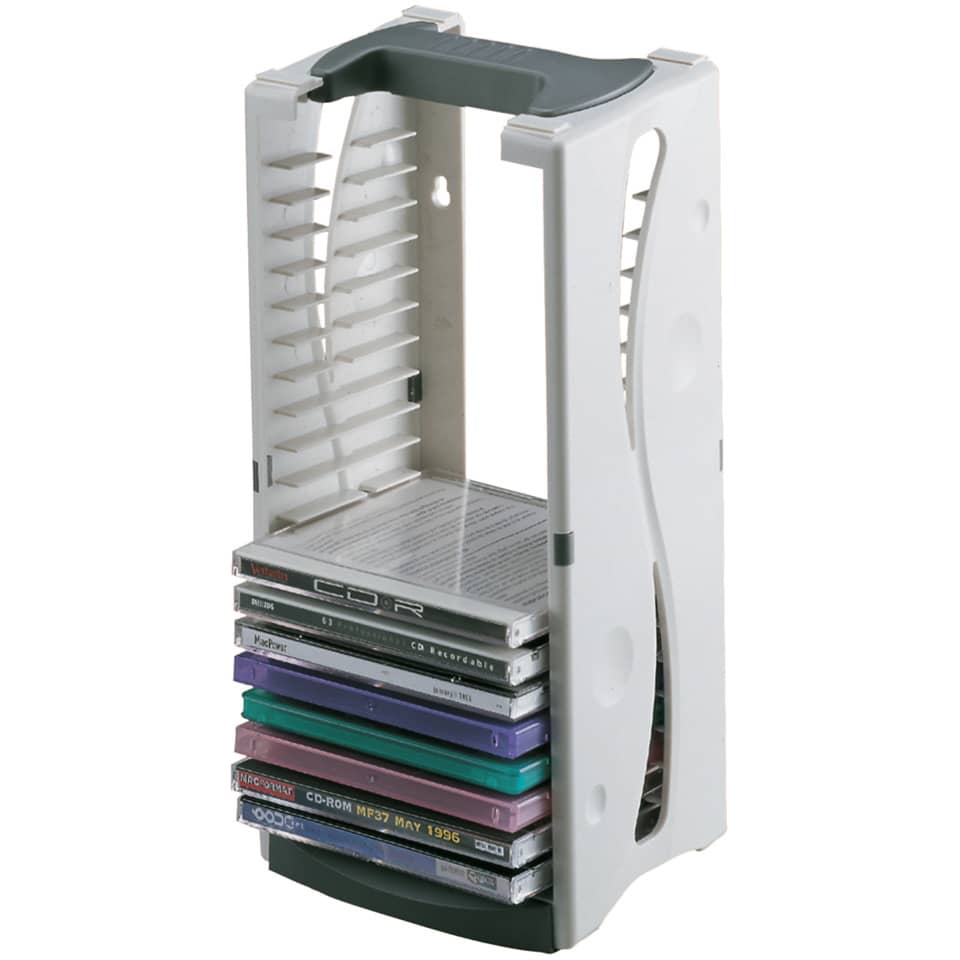 Torretta verticale Q-Connect capacità 20 CD bianco/grigio KF04512