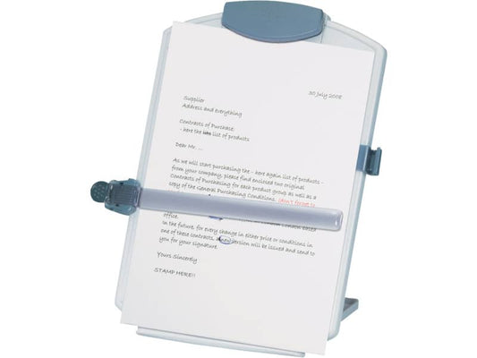Leggio per computer Desktop Easel Copyholder Q-Connect A4 grigio chiaro KF04521
