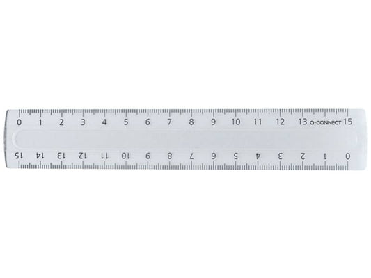 Righello Q-Connect trasparente 15 cm  KF00583