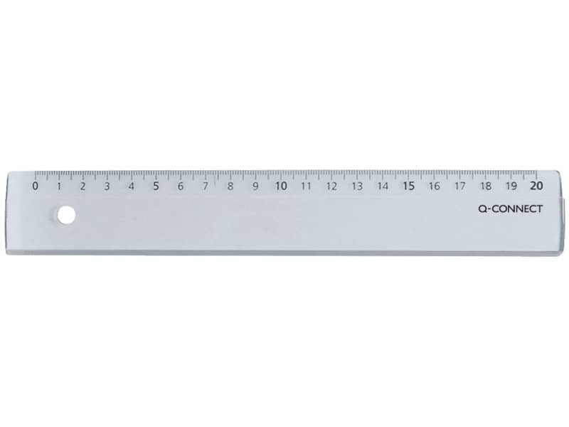 Righello Q-Connect trasparente 20 cm  KF00586