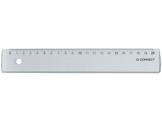 Righello Q-Connect trasparente 20 cm KF00586