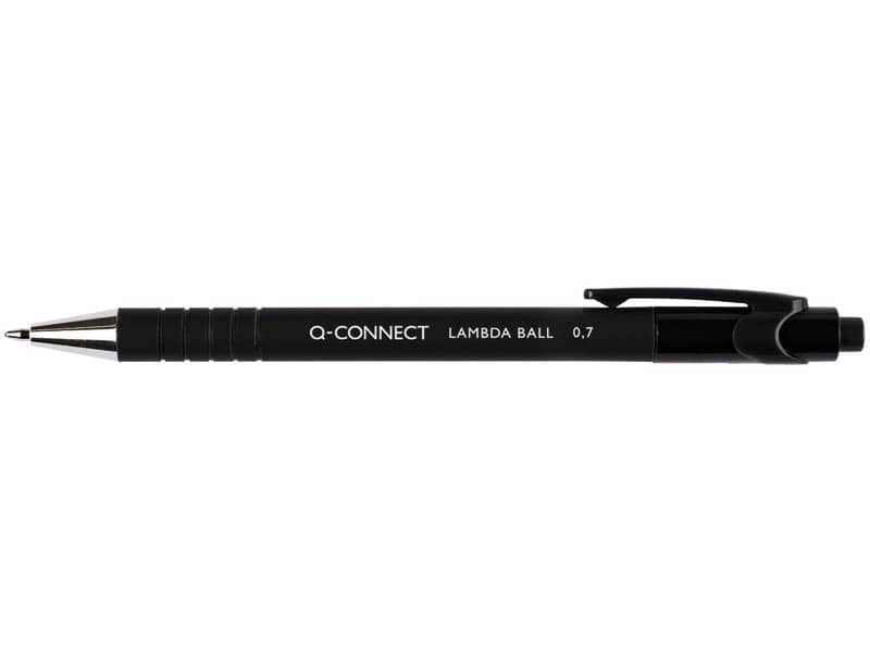 Penna a sfera a scatto Q-Connect Lamda 0,7 mm nero KF00672