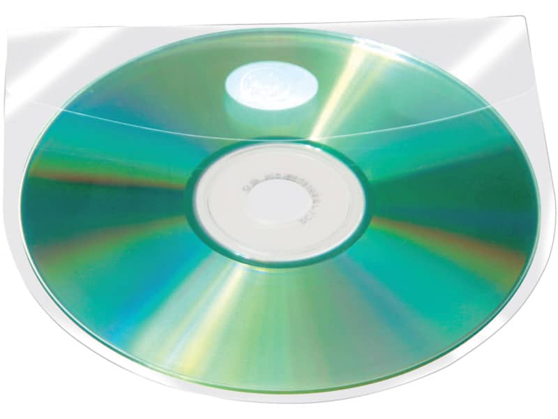 Custodia autoadesiva per CD/DVD Q-Connect 12,6x12,6 cm trasparente Conf. 10 pezzi - KF27032