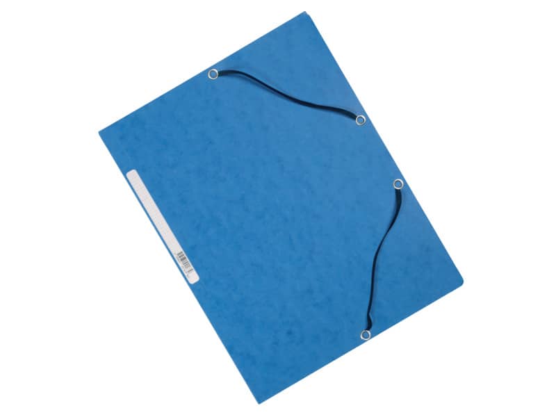 Cartellina a 3 lembi con elastico Q-Connect 24,3x32 cm cartoncino manilla 375 g/m² blu - KF02167