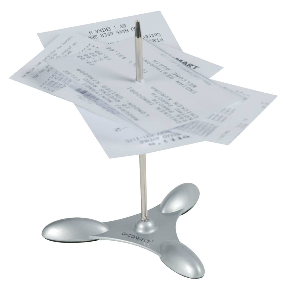 Infilzascontrini Q-Connect 11 cm argento metallo con inserti in gomma KF14631